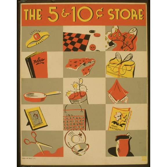Print: The 5 & 10 Cent Store, circa 1936