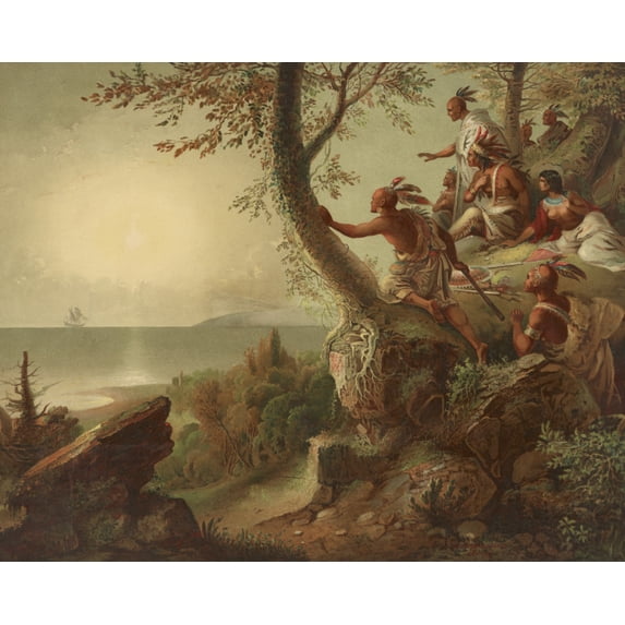 Print: The Arrival Of Hendrick Hudson In The Bay Of New York, September