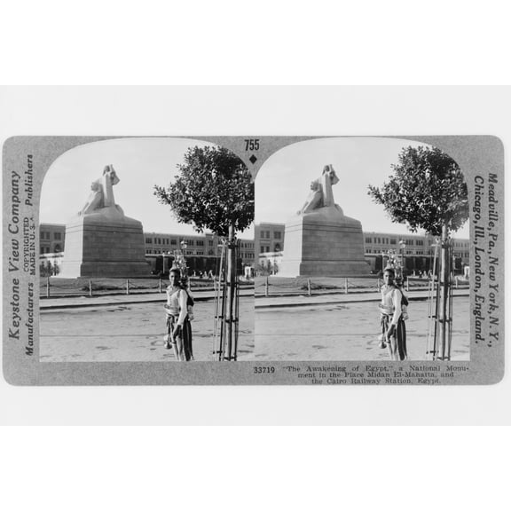 Print: The Awakening Of Egypt, A National Monument In The Place Midan