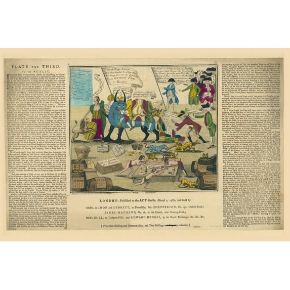 Print: The Budget, 1781