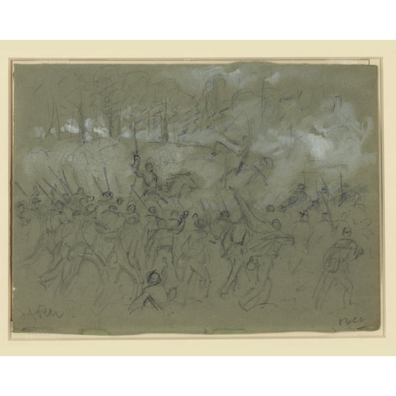 Print: The Charge Of The 8th Vermont At The Battle Of Winchester, 1864