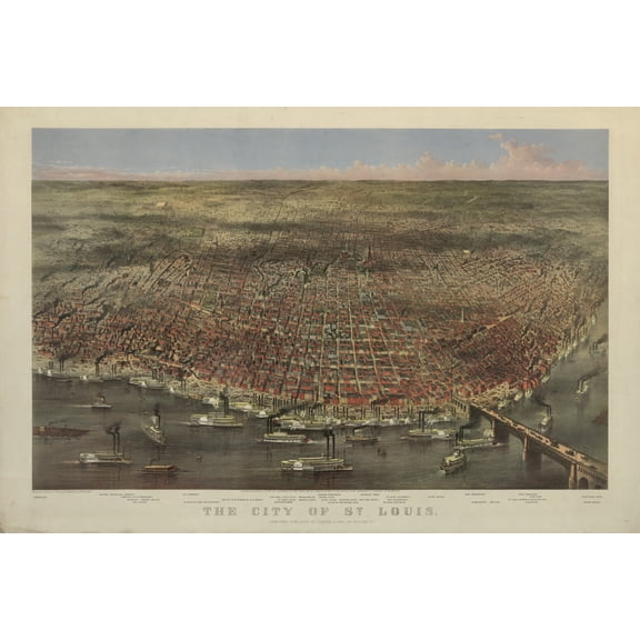 Print: The City Of St. Louis, 1874