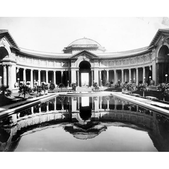 Print: The Court Of Palms; Facade Of The Palace Of Education (Left) And