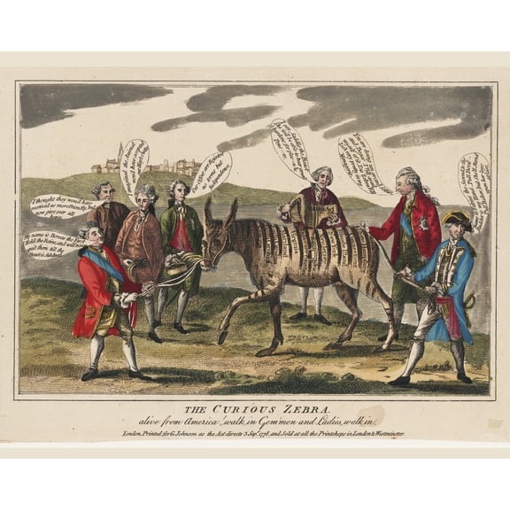 Print: The Curious Zebra - Alive From America! Walk In Gem'men And Ladies