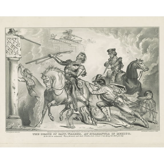 Print: The Death Of Capt. Walker, At Huamantla In Mexico