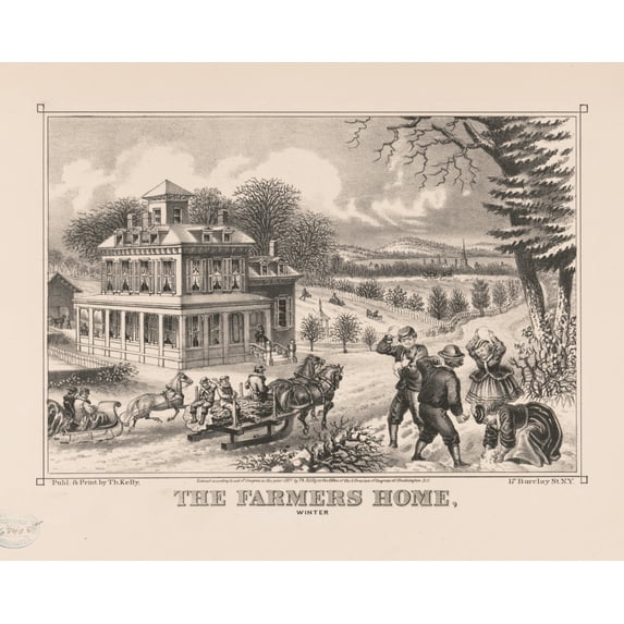 Print: The Farmers Home, Winter, 1874