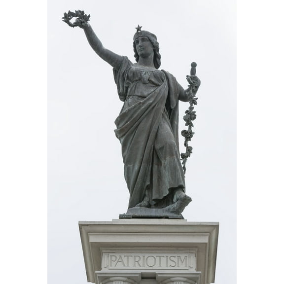 Print: The Female Form Of Victory Surmounts The Texas Heroes Monument In