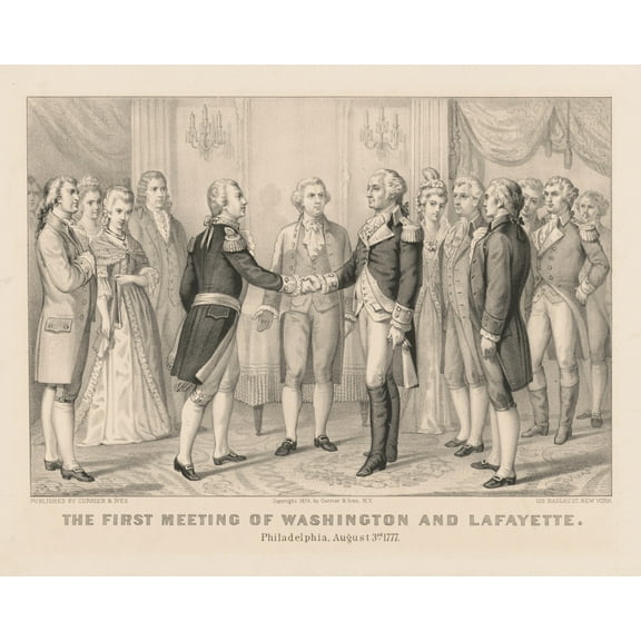 Print: The First Meeting Of Washington And Lafayette: Philadelphia, August