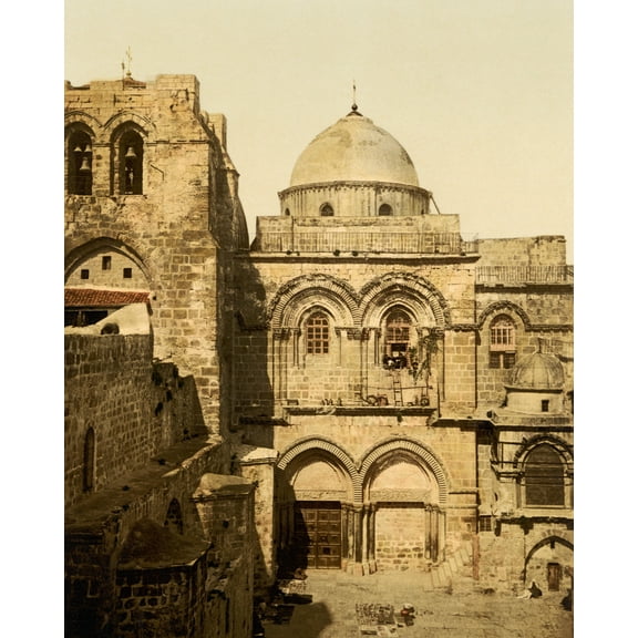 Print: The Front Of The Holy Sepulchre, Jerusalem, Holy Land, circa 1890
