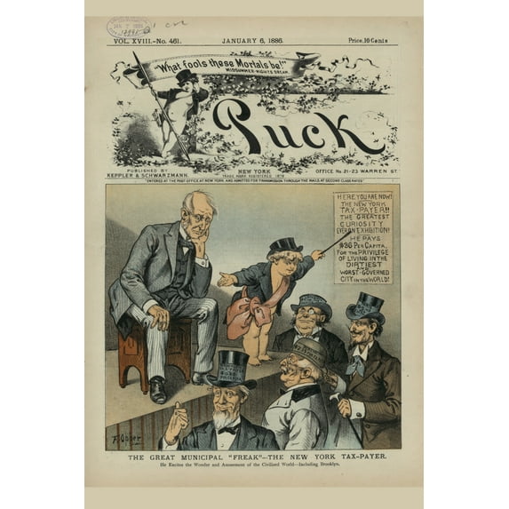 Print: The Great Municipal Freak - The New York Tax-Payer, 1886