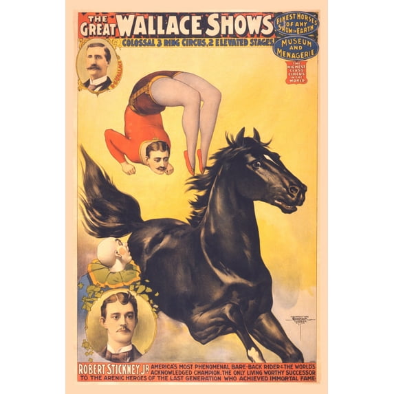 Print: The Great Wallace Shows: Colossal 3 Ring Circus, 2 Elevated Stages