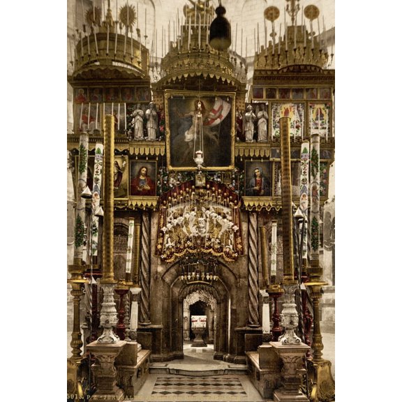 Print: The Interior Of The Holy Sepulchre, Jerusalem, Holy Land, circa 1890