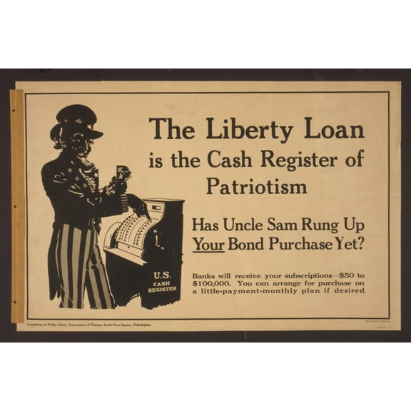 Print: The Liberty Loan Is The Cash Register Of Patriotism Has Uncle Sam