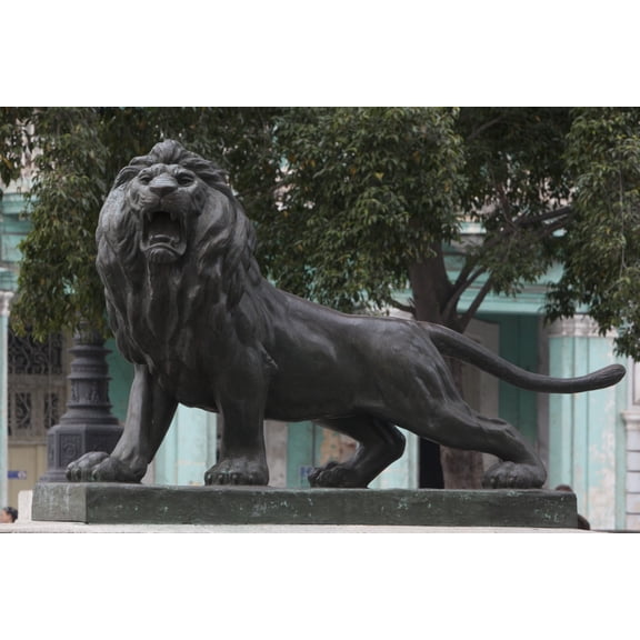 Print: The Lion Statues On The Prado Promenade, Havana, Cuba, 2010