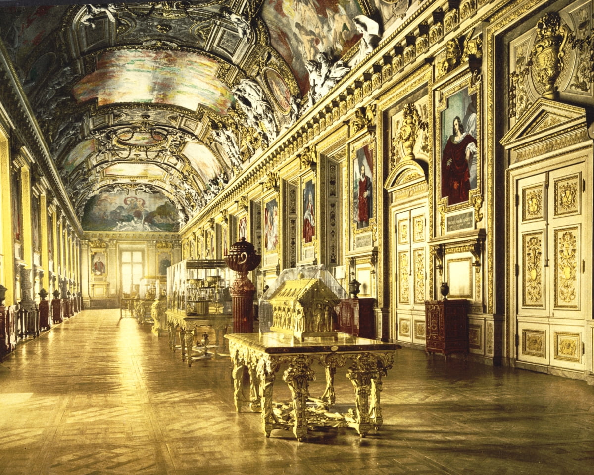 Print: The Louvre, A Gallery In The Louvre, Paris, France