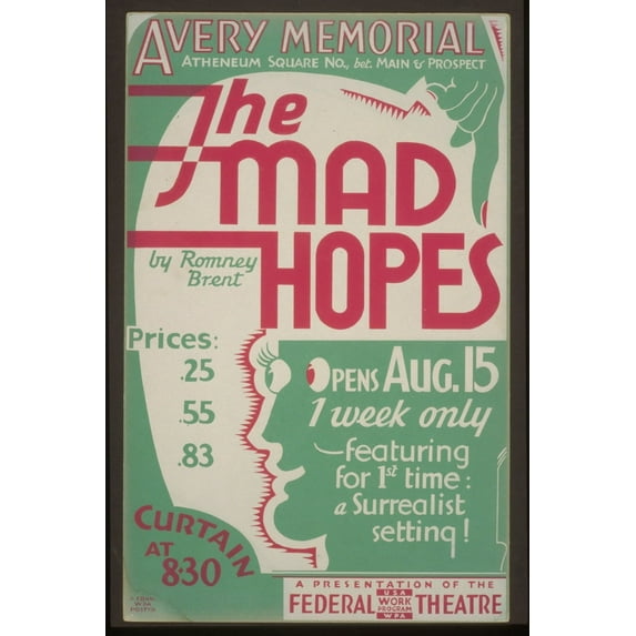 Print: The Mad Hopes By Romney Brent Featuring For 1st Time: A Surrealist