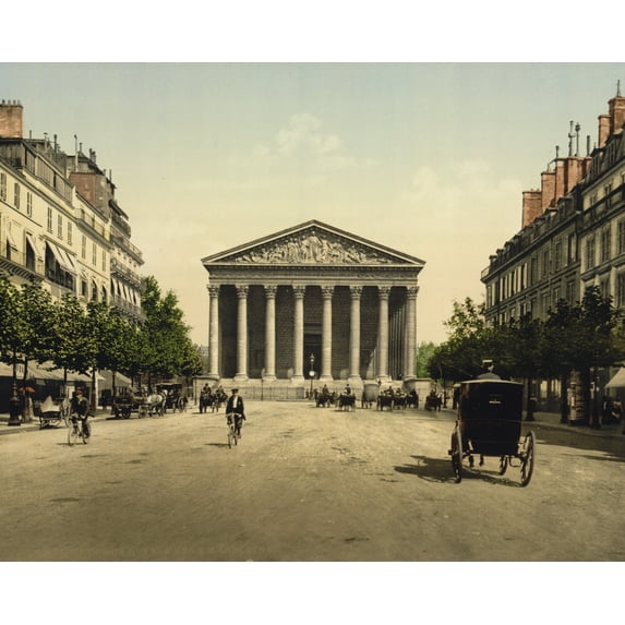 Print: The Madeleine, And Rue Royale, Paris, France, circa 1890