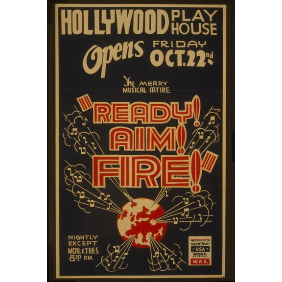 Print: The Merry Musical Satire Ready! Aim! Fire!, 1937