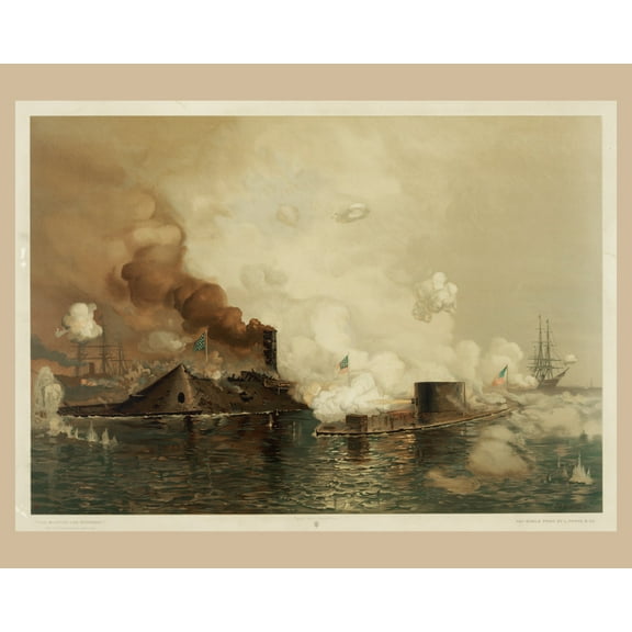 Print: The Monitor And Merrimac