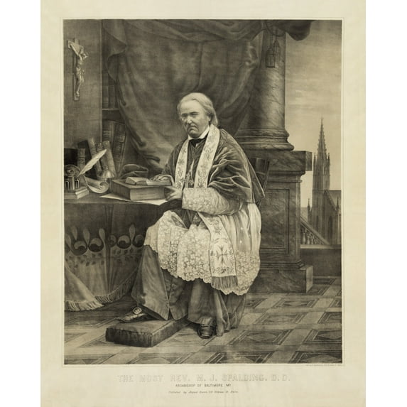 Print: The Most Reverend M.J. Spalding D.D., Archbishop Of Baltimore