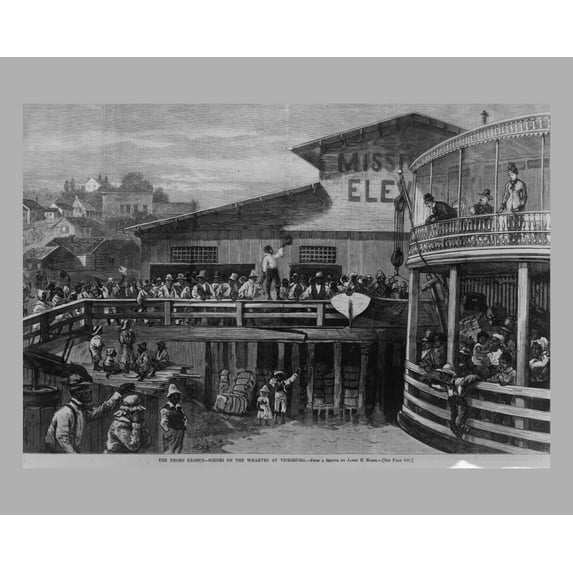 Print: The Negro Exodus - Scenes On The Wharves At Vicksburg, 1879