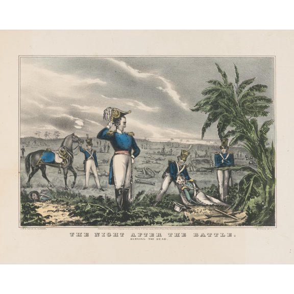 Print: The Night After The Battle: Burying The Dead, 1846