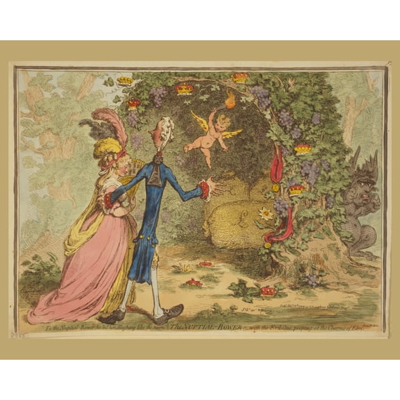 Print: The Nuptial-Bower; - With The Evil-One, Peeping At The Charms Of