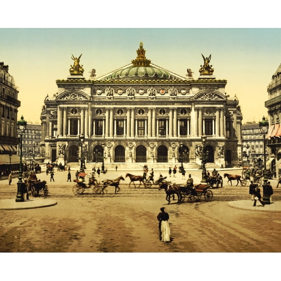 Print: The Opera House, Paris, France, circa 1890