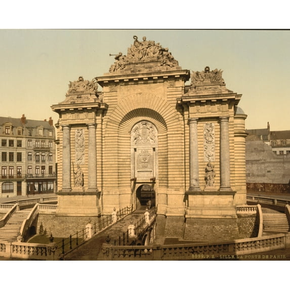 Print: The Paris Gate, Lille, France, circa 1890