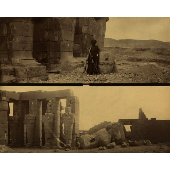 Print: The Past & The Present Pillars And Fallen Colossus At The