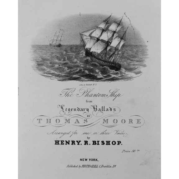 Print: The Phantom Ship From Legendary Ballads By Thomas Moore, Arranged