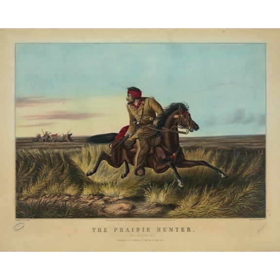 Print: The Prairie Hunter: One Rubbed Out!, 1852