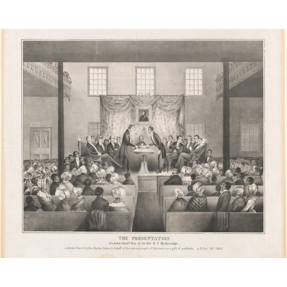 Print: The Presentation, Of A Gold Snuff Box To The Rev. R.T. Breckenridge