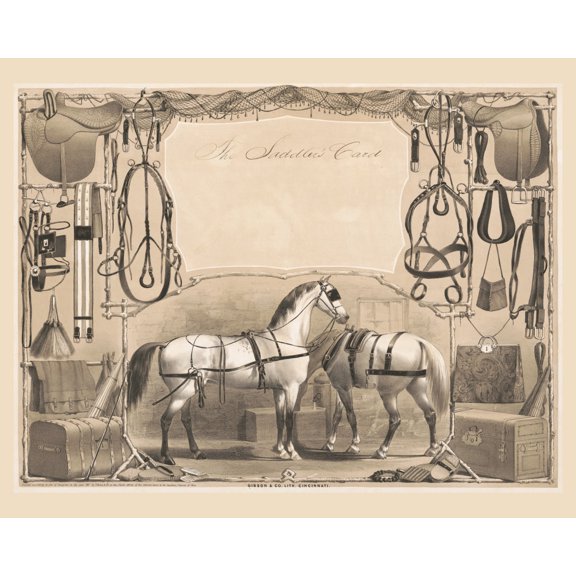 Print: The Saddler's Card, 1861
