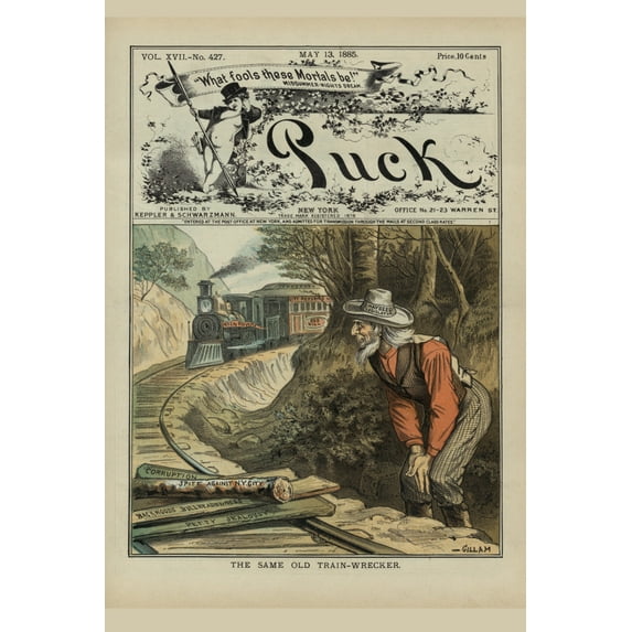 Print: The Same Old Train-Wrecker, 1885