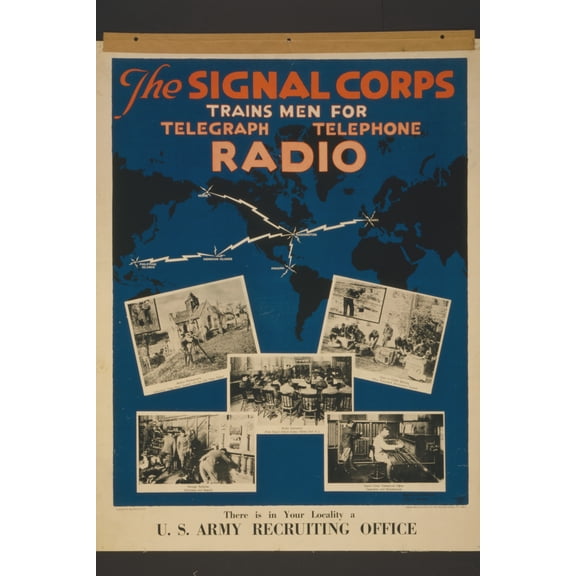 Print: The Signal Corps Trains Men For Telegraph, Telephone, Radio There