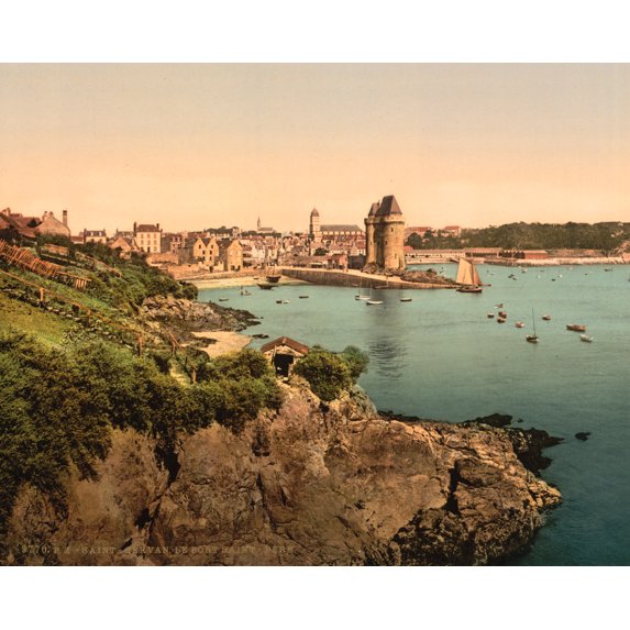 Print: The St. Pere Gate, St. Servan, Pyrenees, France, circa 1890