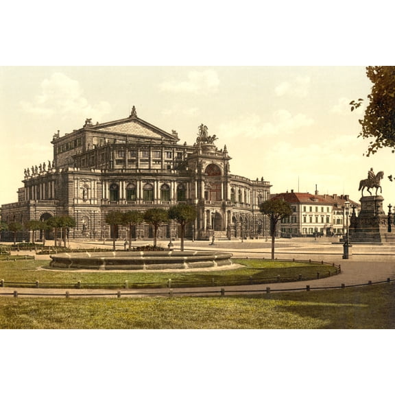 Print: The Theatre, Altstadt, Dresden, Saxony, Germany, circa 1890