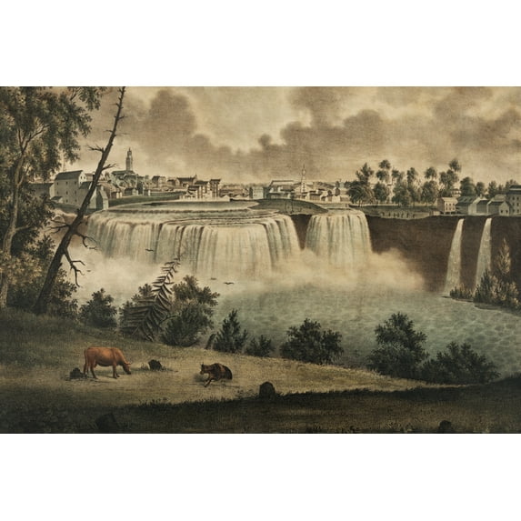 Print: The Upper Falls Of The Genesee At Rochester, New York, From The