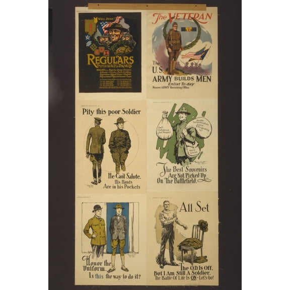 Print: The Veteran. The U.S. Army Builds Men, Enlist To-Day, 1918