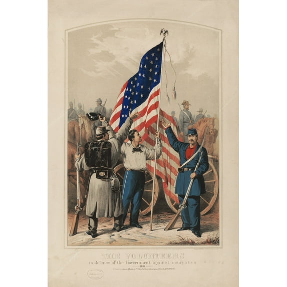 Print: The Volunteers In Defence Of The Government Against Usurpation, 1861