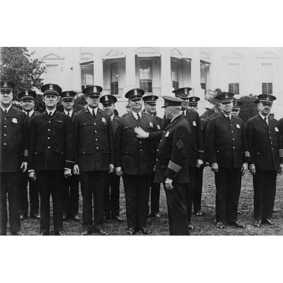 Print: The White House Force In Point Of Service On The South Lawn, 1929