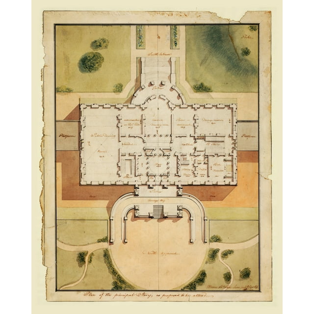 Print: The White House (President's House) Washington, D.C. Site Plan And