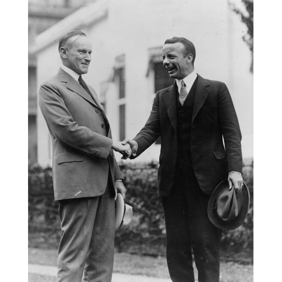 Print: Theo Roosevelt Jr. Shaking Hands With Calvin Coolidge, 1924