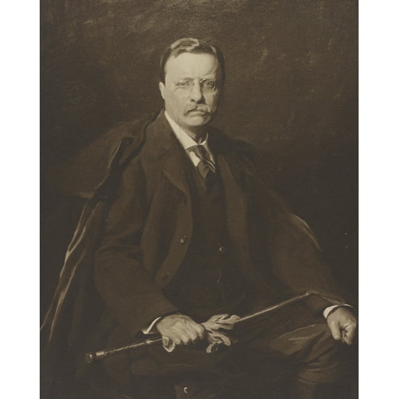 Print: Theodore Roosevelt, Three-Quarter Length Portrait, Sitting, Holding