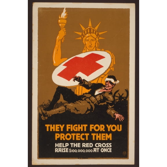Print: They Fight For You - Protect Them Help The Red Cross Raise