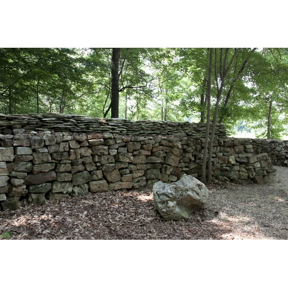 Print: This Is An Amazing Stone Wall Constructed Single-Handedly By A Man