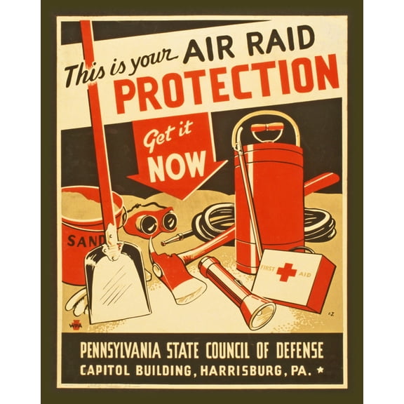 Print: This Is Your Air Raid Protection Get It Now /, circa 1941