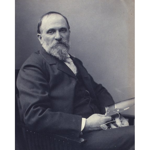 Print: Thomas Hovenden, Artist, Seated, Holding A Photograph(?), Facing
