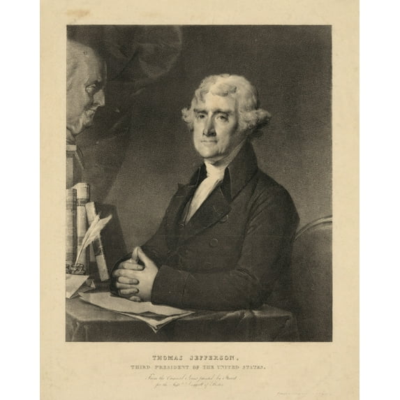 Print: Thomas Jefferson, Third President Of The United States, 1825